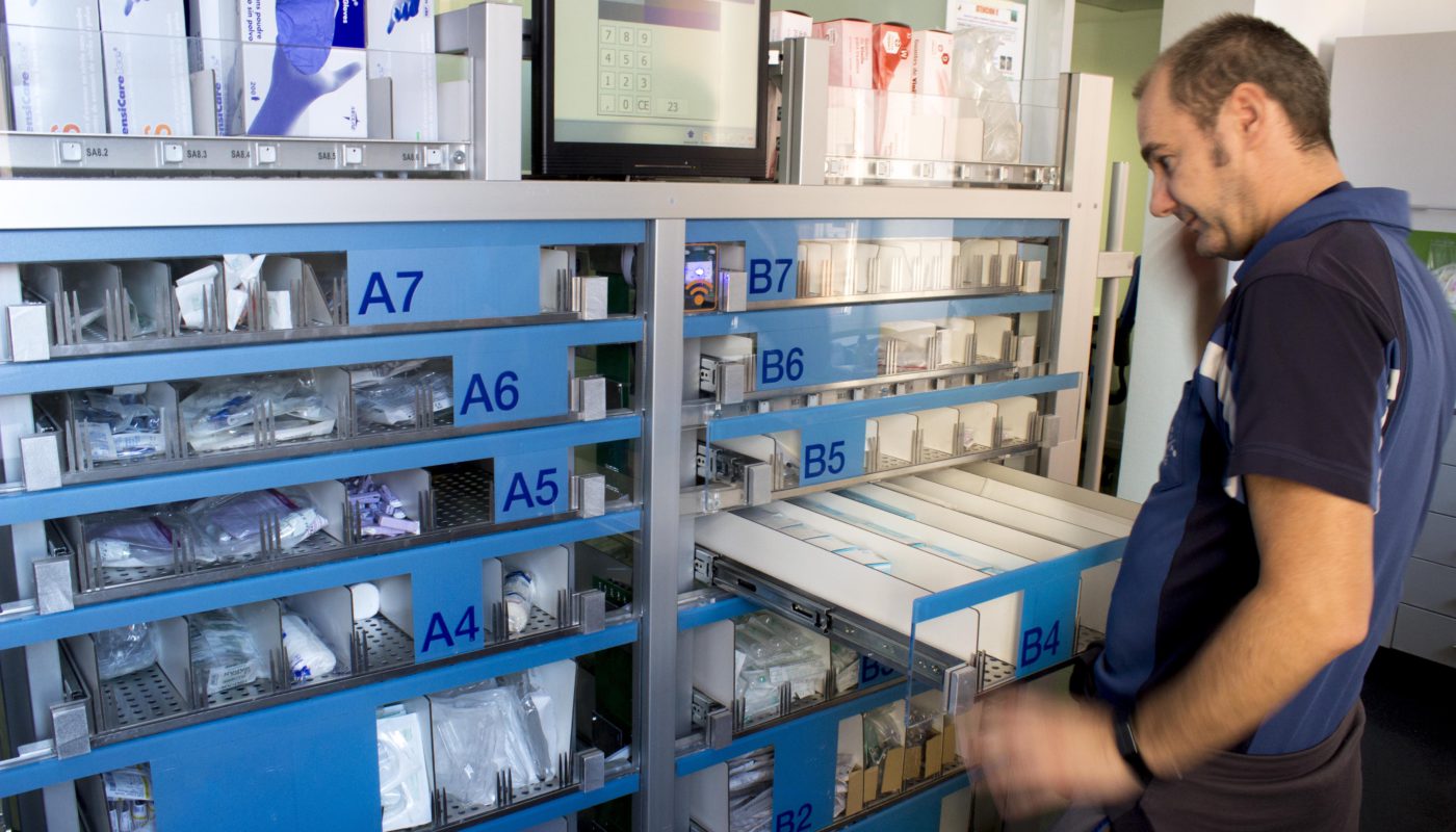 Unidad de Gestión de Material Sanitario de Cogesa, Módulo para las estanterías inteligentes sanitarias.
