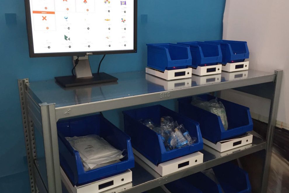 estanterías-inteligentes-hospitalarias Una de las estanterías inteligentes hospitalarias desarrolladas por Cogesa